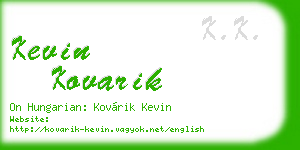 kevin kovarik business card